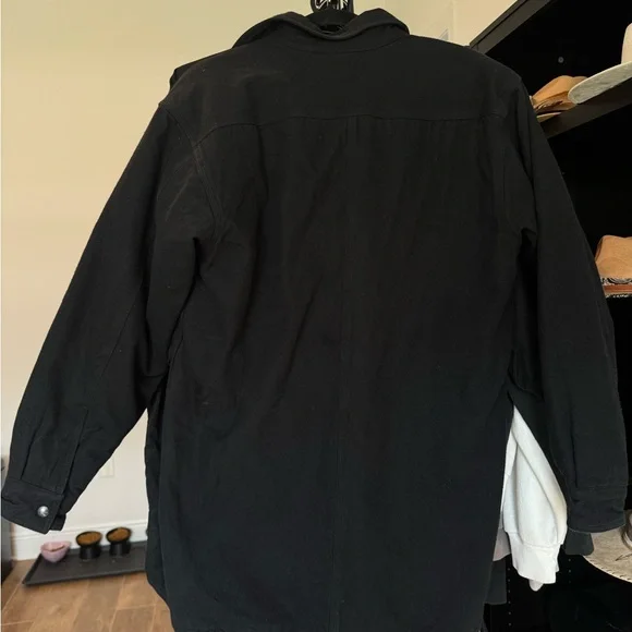 Carhartt Black Snap Front Work Shirt Jacket Rugged Flex Men’s Small #100093